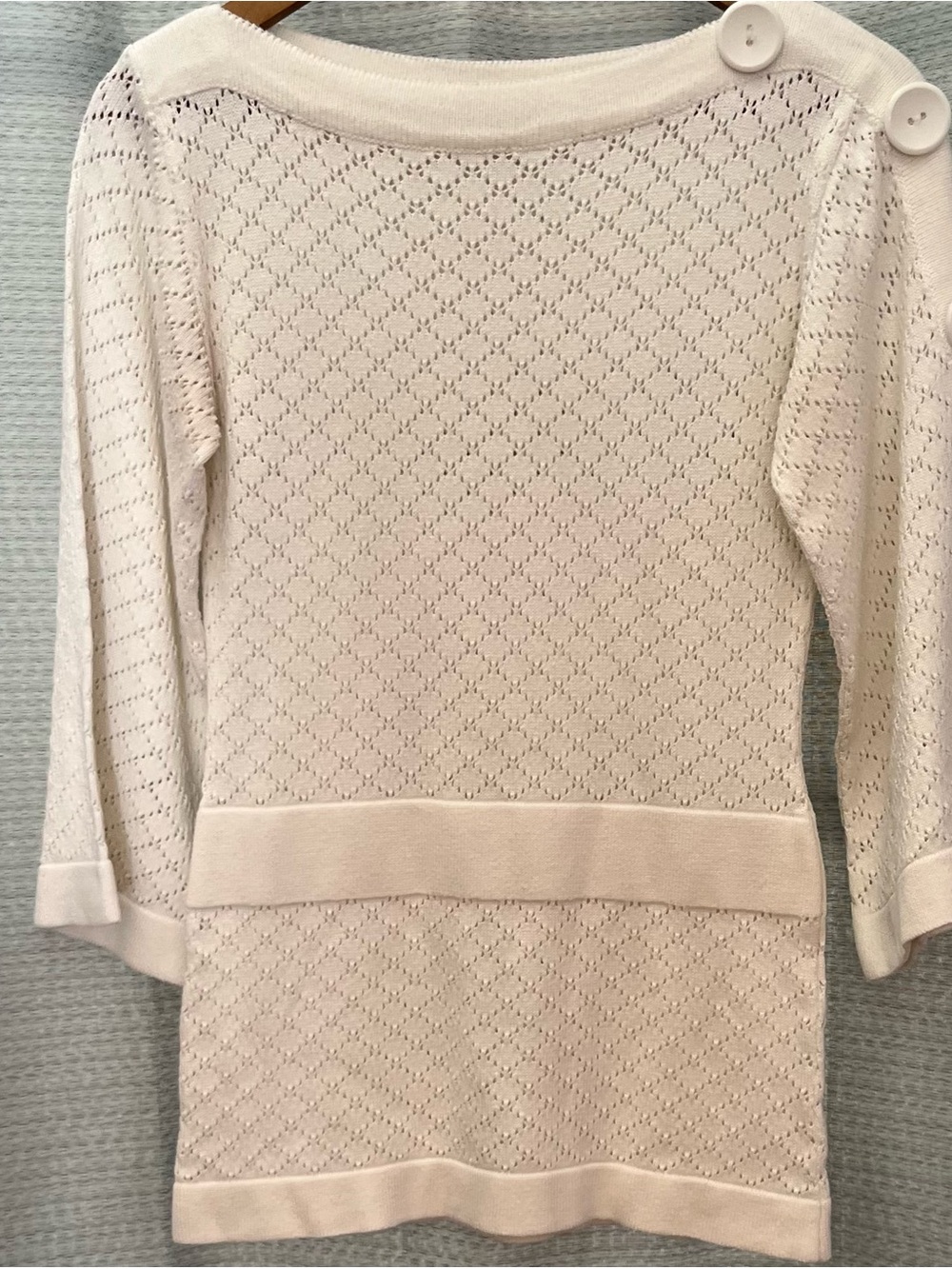 VENUS - White Knit Pullover
SZ-S Boatneck Drop Waist